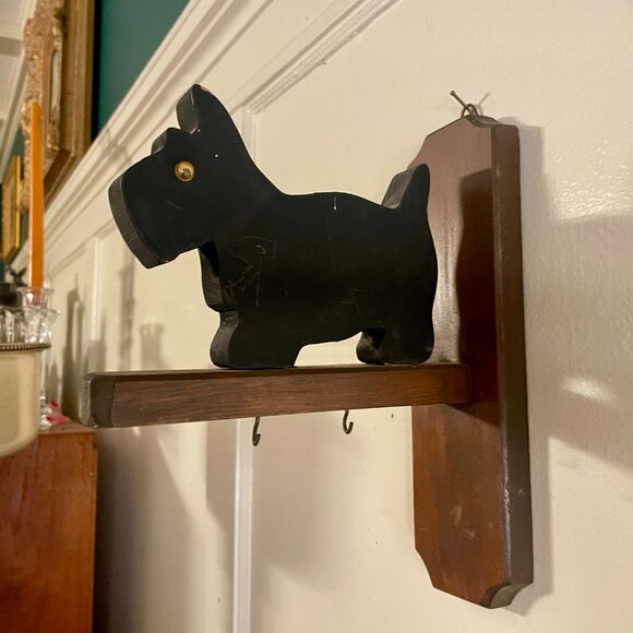Folk Art "Scottie Dog" Key Holder Leash Holder Sign Holder Wall Mount Organizer - Picture 4 of 4